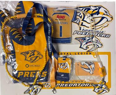 Nashville Predators Arena Giveaway Lot- Oven Mitt/License Plate Border/Necklaces/Luggage Tags/Laynard/Bottle Holder