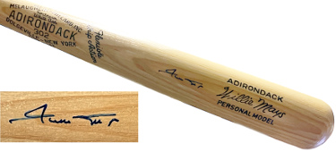 Willie Mays signed Adirondack Personal Model 302 White Ash Whip Action Player Name Engraved Bat- Score Board/Beckett