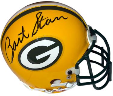 Bart Starr signed Green Bay Packers Riddell Authentic TB NFL Mini Helmet- Beckett Review/Show Ticket/Photo/Tuff Stuff COA