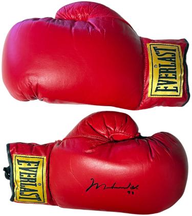 Muhammad Ali signed Everlast Leather Yellow Label 14oz Pair Boxing Gloves- Beckett Review/1996 Ali/Prince Of Cards/Darren Prince