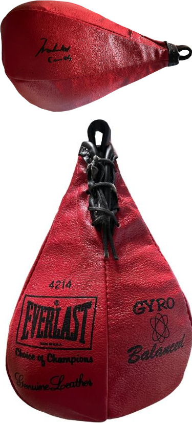 Muhammad Ali signed Everlast Red Leather Boxing Speed Bag w/ Cassius Clay Beckett/COA/PHOTO