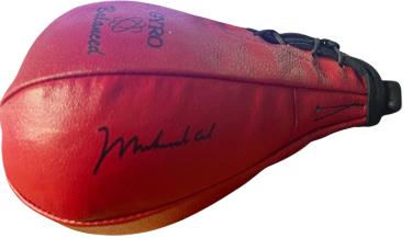 Muhammad Ali signed Everlast Red Gyro Leather Boxing Speed Bag Beckett/COA/PHOTO