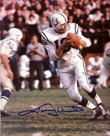 Johnny Unitas signed Baltimore Colts 8x10 Photo- Beckett Review/NFL Alumni LOA