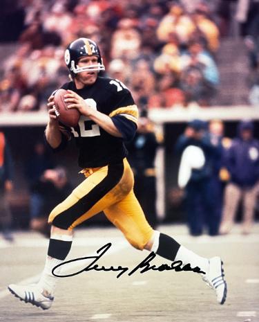 Terry Bradshaw signed Pittsburgh Steelers 8x10 Photo- Beckett Review/NFL Alumni LOA