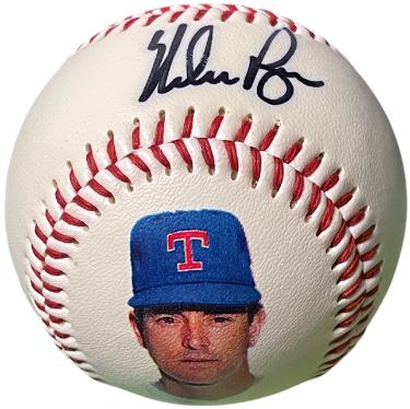 Nolan Ryan signed Fotoball USA MLB Baseball- /1000/- Fotoball USA COA/Notary Witnessed