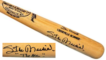 Stan The Man Musial Signed Louisville Slugger Engraved Player Model 125 Bat Beckett/HOF