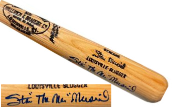 Stan Musial The Man Signed Louisville Slugger Engraved Player Model 125 Natural Bat- Beckett/HOF