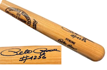 Pete Rose signed Louisville Slugger Engraved Player Model 125 Natural Bat w/ 4256- Beckett/Big Red Machine