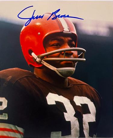 Jim Brown signed Cleveland Browns 8x10 Photo- Beckett Review/NFL Alumni LOA