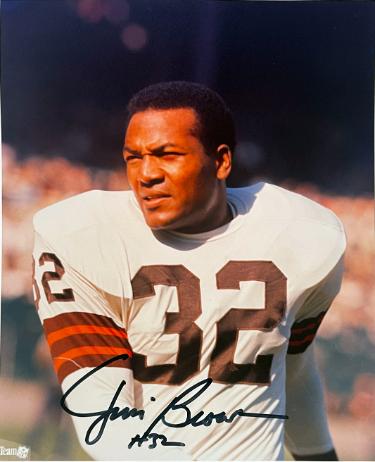 Jim Brown signed Cleveland Browns 8x10 Photo- Beckett Review/Tuff Stuff LOA