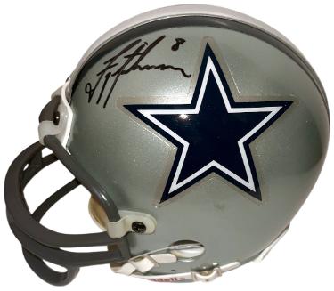 Troy Aikman signed Dallas Cowboys Riddell Rep Mini Helmet #8 minor wear- Upper Deck Hologram