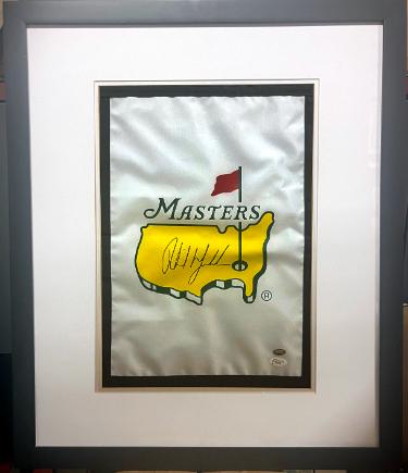 Phil Mickelson signed Masters Golf Garden Pin Flag Custom Framing (overall size 22x26)- JSA #X58705