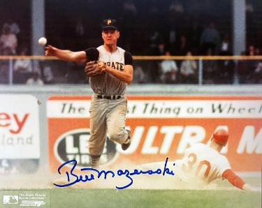Bill Mazeroski signed Pittsburgh Pirates MLB Licensed 8x10 Photo imperfect- COA/CSA Show Ticket