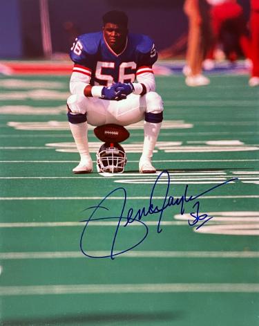 Lawrence Taylor signed New York Giants 8x10 Photo #56 imperfect- NFL Alumni, Inc. LOA