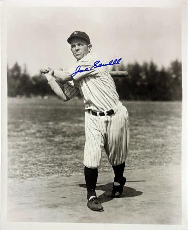 Joe Sewell signed New York Yankees Vintage B&W 8x10 Photo imperfect- Stacks of Plaques COA