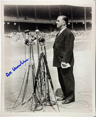 AB Chandler signed Vintage B&W 8x10 Photo imperfect- Stacks of Plaques COA (MLB Commissioner/HOF)