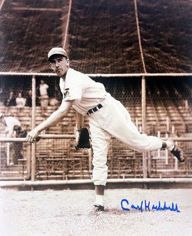Carl Hubbell signed New York Giants 8x10 Photo- NFL Alumni LOA (HOF/9X All Star)