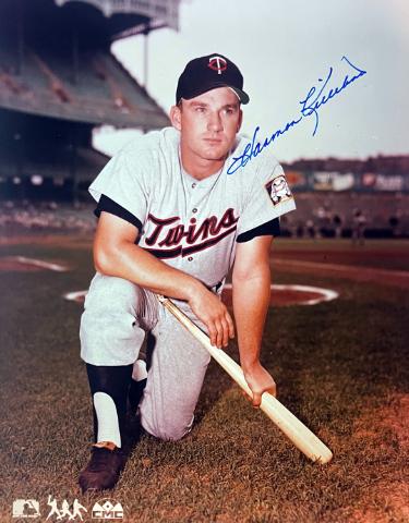 Harmon Killebrew signed Minnesota Twins MLB Licensed 8x10 Photo imperfect- COA/Show Ticket/Photos (HOF)