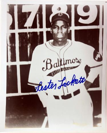 Lester Lockett signed Baltimore Elite Giants Vintage B&W 8x10 Photo- COA/CSA Show Ticket/Photo