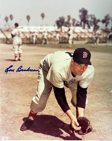 Lou Boudreau signed Boston Red Sox MLB Licensed 8x10 Photo- COA (HOF/AL MVP/7X AS)
