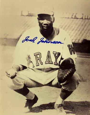 Josh Johnson signed Homestead Grays Negro League Vintage B&W 8x10 Photo- COA/CSA Show Ticket