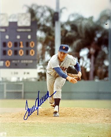 Tom Seaver signed New York Mets MLB Licensed 8x10 Photo imperfect- NFL Alumni LOA (HOF)