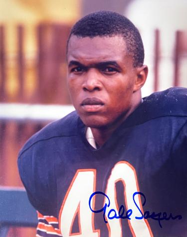Gale Sayers signed Chicago Bears 8x10 Photo imperfect- NFL Alumni LOA