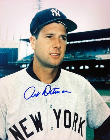 Art Ditmar has hand signed this New York Yankees 8x10 Photo imperfect- COA