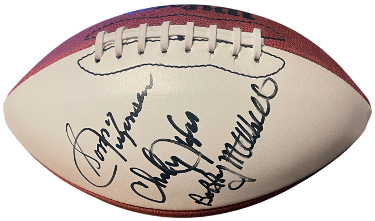 Washington Legends Signed Ofc Wilson NFL WP Leather Football -Tagliabue 3 sigs Jurgensen/Taylor/Mitchell- Beckett Review