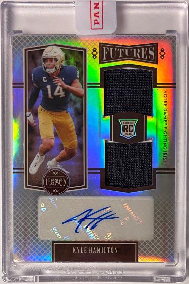 Kyle Hamilton 2022 Panini Legacy Futures Silver Dual Patch Auto Card 171/249 #FD-KH (Notre Dame)