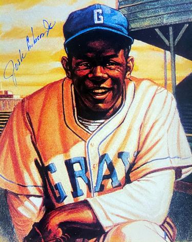 Josh Gibson Jr. signed Homestead Grays Negro League 8x10 Photo- COA/CSA Show Ticket