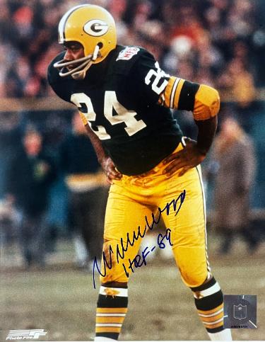 Willie Wood signed Green Bay Packers NFL Licensed 8x10 Photo HOF 89 imperfect- COA/Show Ticket