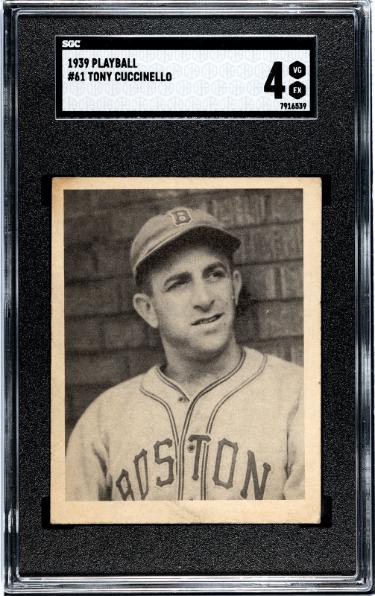 Tony Cuccinello 1939 Playball Card #61- SGC Graded 4 VG-EX (Boston Bees)