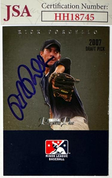 Rick Porcello signed 2007 TRISTAR Prospects Plus Rookie On Card Auto (RC) #6- JSA #HH18745 (AL CY/WS Champ)