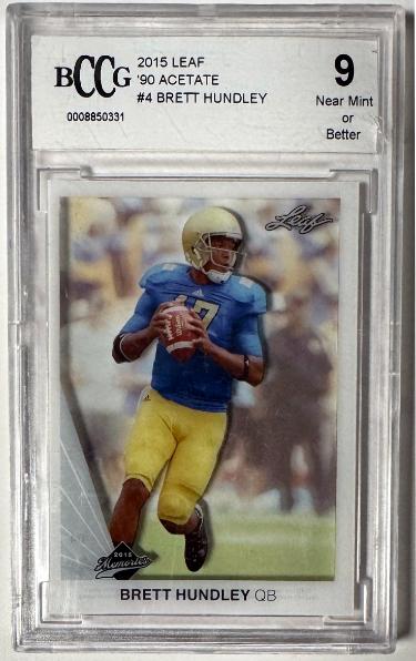Brett Hundley 2015 Leaf '90 Acetate Rookie Card #4- BCCG Graded 9 Near Mint or Better (UCLA)