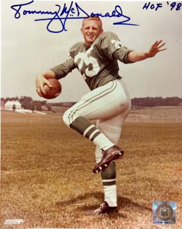 Tommy McDonald signed Philadelphia Eagles NFL Licensed 8x10 Photo HOF 98 imperfect- COA/Show Ticket