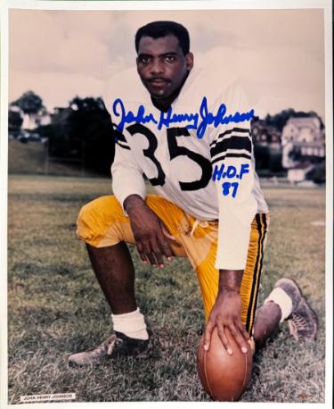 John Henry Johnson signed Pittsburgh Steelers 8x10 Photo HOF 87 imperfect- COA