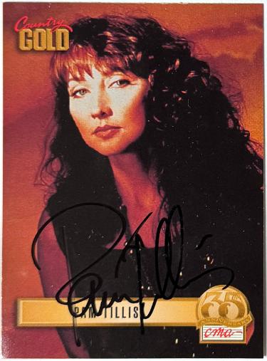 Pam Tillis signed 1993 Sterling Country Gold CMA 35TH Anniversary On Card Auto #90 (Country Music Artist/Singer)