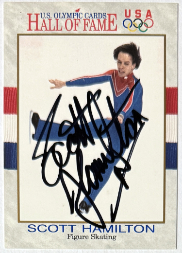 Scott Hamilton signed 1991 Impel U.S Olympic Hall Of Fame On Card Auto #46- COA