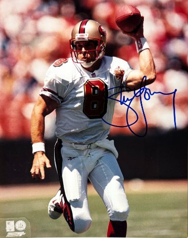 Steve Young signed San Francisco 49ers NFL Licensed 8x10 Photo minor dings- A.A.U Certified (Authentics Autographs Unlimited)