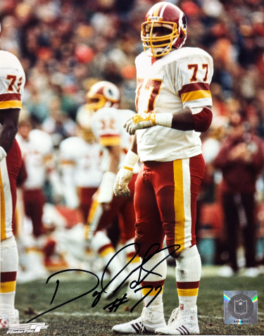 Darryl Grant signed Washington NFL Licensed 8x10 Photo #77- Collector's Showcase COA/Show Ticket (2X SB Champ)