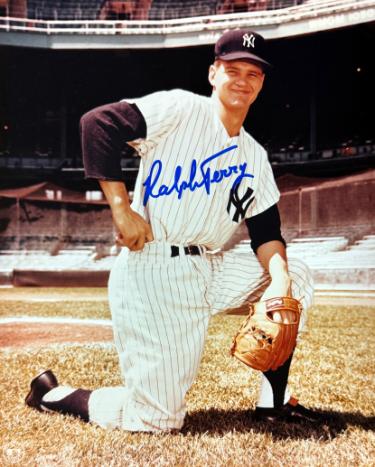 Ralph Terry signed New York Yankees MLB Licensed 8x10 Photo- Collector's Showcase COA/Show Ticket (62 WS MVP)