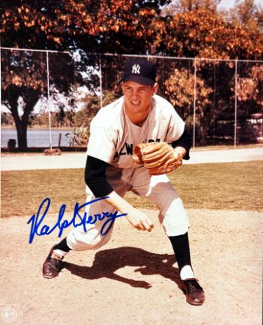Ralph Terry signed New York Yankees MLB 8x10 Photo- COA/Ticket (62 WS MVP)