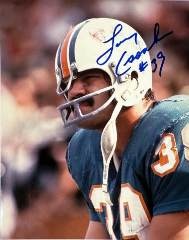 Larry Csonka signed Miami Dolphins 8x10 Photo #39 minor dings- NFL Alumni LOA