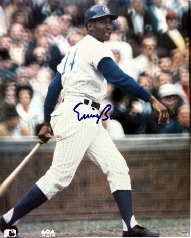 Ernie Banks signed Chicago Cubs MLB Licensed 8x10 Photo- COA (HOF/2X MVP/14X AS)