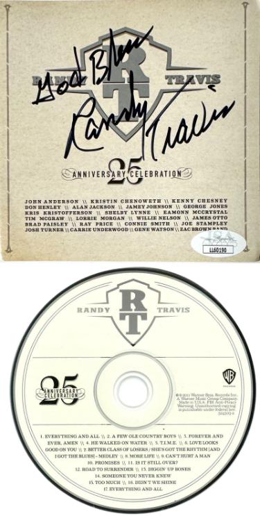 Randy Travis signed 2011 25th Anniversary Celebration CD Cover/CD & Case - JSA #LL60190- Country Music