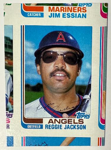 Reggie Jackson 1982 Topps Traded Uncut Partial Panel #47T (California Angels/HOF)