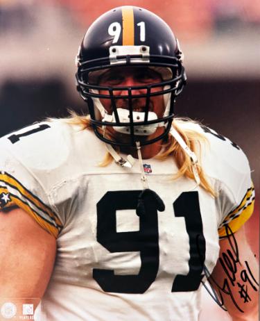 Kevin Greene signed Pittsburgh Steelers NFL 8x10 Photo #91 dings- COA (HOF 2016)