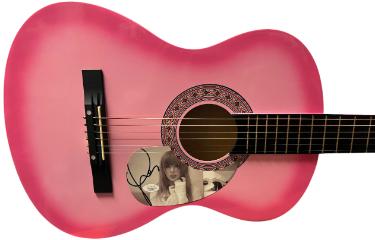 Taylor Swift signed Tortured Poets Cut Pink 38" Acoustic Guitar- JSA (CD signed Cut)
