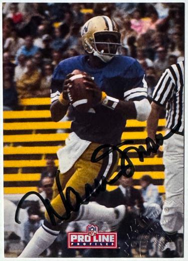 Warren Moon signed 1992 Pro Line Profiles Certified On Card Auto Card #3 (Washington Huskies/HOF)- Embossed Certified Authentic